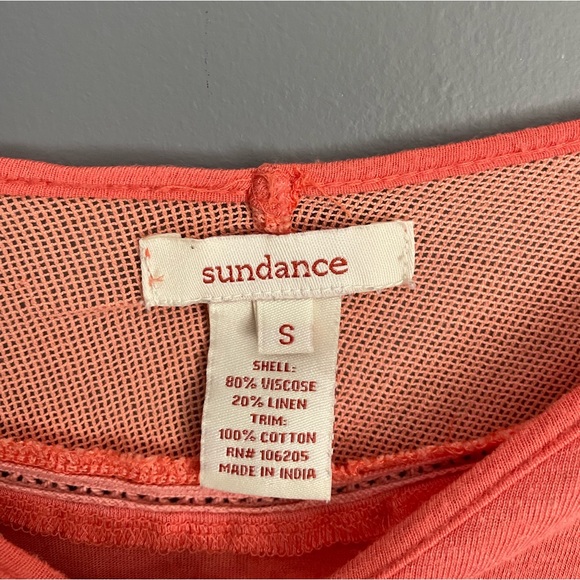 Sundance Mesh Yolk Scoop Neck Top Size Small - Picture 3 of 3